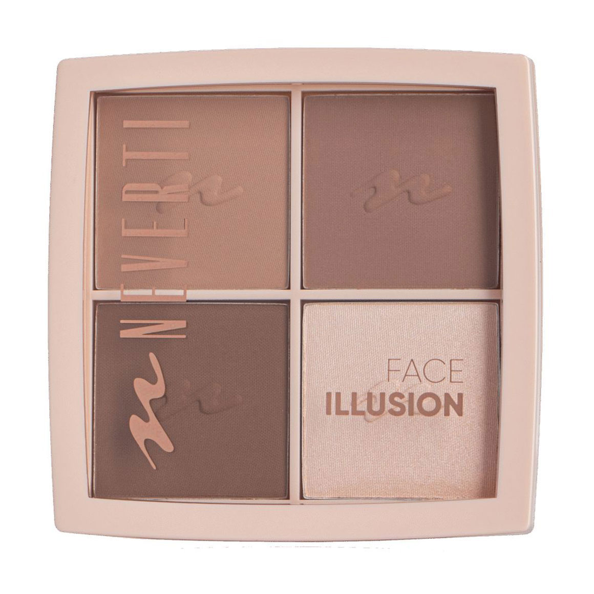 Палетка для контурингу обличчя Neverti Face Illusion Highlighter Contour Palette 001, 14 г